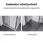 Stuxi Delhi 140x80 falsíkra szerelhető 3 oldalú tolóajtós zuhanykabin 6 mm vastag vízlepergető biztonsági üveggel, krómozott elemekkel, 200 cm magas