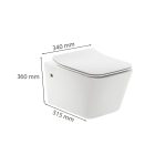 Tina perem nélküli fehér mély öblítésű fali rimless WC soft close ülőkével