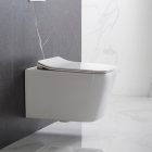 Tina perem nélküli fehér mély öblítésű fali rimless WC soft close ülőkével