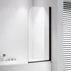 Stuxi Ravenna Black 75x140 kihajtható 1 szárnyú kádparaván 6 mm vastag vízlepergető biztonsági üveggel, fekete elemekkel