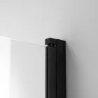 Stuxi Ravenna Black 75x140 kihajtható 1 szárnyú kádparaván 6 mm vastag vízlepergető biztonsági üveggel, fekete elemekkel