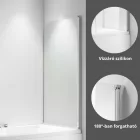 Stuxi Ravenna 75x140 kihajtható 1 szárnyú kádparaván 6 mm vastag vízlepergető biztonsági üveggel, krómozott elemekkel