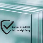 Stuxi Ravenna 75x140 kihajtható 1 szárnyú kádparaván 6 mm vastag vízlepergető biztonsági üveggel, krómozott elemekkel