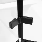 Stuxi Ravenna Black 120x140 összecsukható 3 szárnyú kádparaván 6 mm vastag vízlepergető biztonsági üveggel, fekete elemekkel