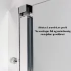 Stuxi Verona Big 240 cm széles kétszárnyú csukló zuhanyajtó, 6 mm vízlepergető üveggel, króm profillal, 195 cm magas