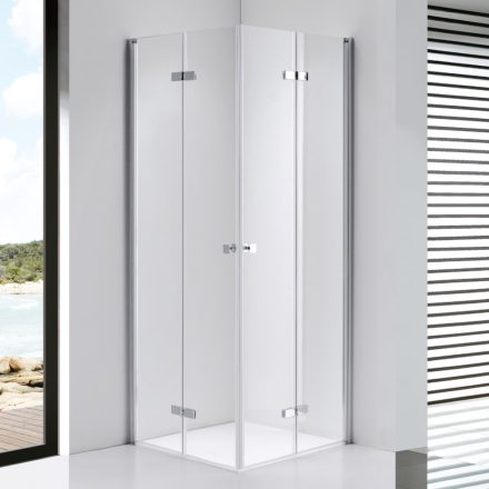 Stuxi Verona Duo 110x110 cm szögletes két csuklóajtós zuhanykabin, 6 mm vízlepergető üveggel, króm