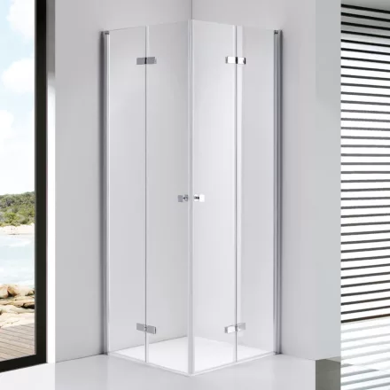 Stuxi Verona Duo 90x90 cm szögletes két csuklóajtós zuhanykabin, 6 mm vízlepergető üveggel, króm