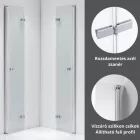 Stuxi Verona Duo 90x90 cm szögletes két csuklóajtós zuhanykabin, 6 mm vízlepergető üveggel, króm