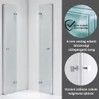 Stuxi Verona Duo 90x90 cm szögletes két csuklóajtós zuhanykabin, 6 mm vízlepergető üveggel, króm