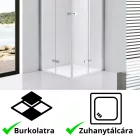Stuxi Verona Duo 90x90 cm szögletes két csuklóajtós zuhanykabin, 6 mm vízlepergető üveggel, króm