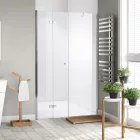Stuxi Verona Fix 200 cm (80+120) széles csukló zuhanyajtó fix fallal, 6 mm vízlepergető üveggel, króm profillal, 195 cm magas