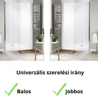 Stuxi Verona Fix 200 cm (80+120) széles csukló zuhanyajtó fix fallal, 6 mm vízlepergető üveggel, króm profillal, 195 cm magas
