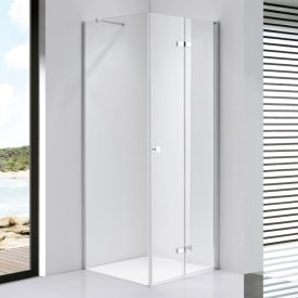   Stuxi Verona 70x70 cm szögletes csuklóajtós zuhanykabin, 6 mm vízlepergető üveggel, króm elemekkel