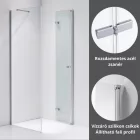 Stuxi Verona 120x120 cm szögletes csuklóajtós zuhanykabin, 6 mm vízlepergető üveggel, króm elemekkel