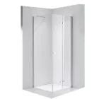 Stuxi Verona 120x120 cm szögletes csuklóajtós zuhanykabin, 6 mm vízlepergető üveggel, króm elemekkel