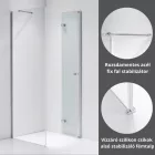 Stuxi Verona 120x120 cm szögletes csuklóajtós zuhanykabin, 6 mm vízlepergető üveggel, króm elemekkel