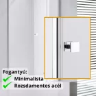 Stuxi Verona 120x120 cm szögletes csuklóajtós zuhanykabin, 6 mm vízlepergető üveggel, króm elemekkel