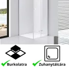 Stuxi Verona 120x120 cm szögletes csuklóajtós zuhanykabin, 6 mm vízlepergető üveggel, króm elemekkel