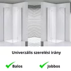 Stuxi Verona 120x120 cm szögletes csuklóajtós zuhanykabin, 6 mm vízlepergető üveggel, króm elemekkel