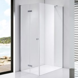   Stuxi Verona 70x80 aszimmetrikus csuklóajtós zuhanykabin 6 mm vízlepergető biztonsági üveggel, króm