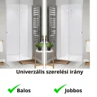 Stuxi Verona 100 cm széles csukló zuhanyajtó, 6 mm vízlepergető üveggel, króm profillal