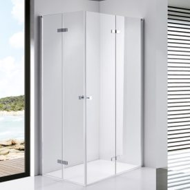   Stuxi Verona Duo 80x70 aszimmetrikus két csuklóajtós zuhanykabin 6 mm vízlepergető üveggel, króm