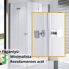 Stuxi Verona Duo 80x70 aszimmetrikus két csuklóajtós zuhanykabin 6 mm vízlepergető üveggel, króm