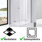 Stuxi Verona Duo 80x70 aszimmetrikus két csuklóajtós zuhanykabin 6 mm vízlepergető üveggel, króm