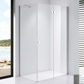   Stuxi Verona 80x70 aszimmetrikus csuklóajtós zuhanykabin 6 mm vízlepergető biztonsági üveggel, króm