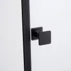 Stuxi Verona Big Black 180 cm széles aszimmetrikus kétszárnyú csukló zuhanyajtó (70+110 cm), 6 mm vízlepergető üveggel, matt fekete profillal, 195 cm magas