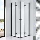 Stuxi Verona Duo Black 80x80 cm szögletes két csuklóajtós zuhanykabin, 6 mm vízlepergető üveggel, fekete