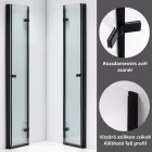 Stuxi Verona Duo Black 80x80 cm szögletes két csuklóajtós zuhanykabin, 6 mm vízlepergető üveggel, fekete