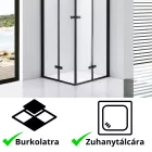 Stuxi Verona Duo Black 80x80 cm szögletes két csuklóajtós zuhanykabin, 6 mm vízlepergető üveggel, fekete