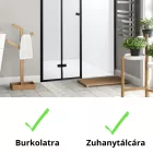 Stuxi Verona Fix Black 140 cm (70+70) széles csukló zuhanyajtó fix fallal, 6 mm vízlepergető üveggel, matt fekete profillal, 195 cm magas