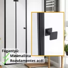 Stuxi Verona Fix Black 140 cm (70+70) széles csukló zuhanyajtó fix fallal, 6 mm vízlepergető üveggel, matt fekete profillal, 195 cm magas