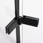 Stuxi Verona Fix Black 140 cm (70+70) széles csukló zuhanyajtó fix fallal, 6 mm vízlepergető üveggel, matt fekete profillal, 195 cm magas
