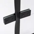 Stuxi Verona Fix Black 140 cm (70+70) széles csukló zuhanyajtó fix fallal, 6 mm vízlepergető üveggel, matt fekete profillal, 195 cm magas