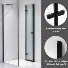 Stuxi Verona Black 80x80 cm szögletes csuklóajtós zuhanykabin, 6 mm vízlepergető üveggel, fekete elemekkel