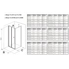 Stuxi Verona Black 110x110 cm szögletes csuklóajtós zuhanykabin, 6 mm vízlepergető üveggel, fekete elemekkel