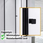 Stuxi Verona Black 80x80 cm szögletes csuklóajtós zuhanykabin, 6 mm vízlepergető üveggel, fekete elemekkel