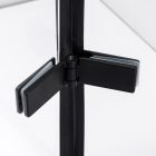 Stuxi Verona Black 80x80 cm szögletes csuklóajtós zuhanykabin, 6 mm vízlepergető üveggel, fekete elemekkel