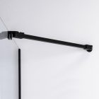 Stuxi Verona Black 120x100 aszimmetrikus csuklóajtós zuhanykabin 6 mm vízlepergető biztonsági üveggel, fekete