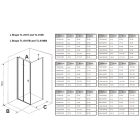 Stuxi Verona Black 120x100 aszimmetrikus csuklóajtós zuhanykabin 6 mm vízlepergető biztonsági üveggel, fekete