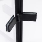 Stuxi Verona Black 120x100 aszimmetrikus csuklóajtós zuhanykabin 6 mm vízlepergető biztonsági üveggel, fekete