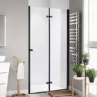 Stuxi Verona Black 80 cm széles csukló zuhanyajtó, 6 mm vízlepergető üveggel, fekete profillal