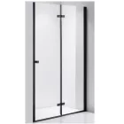 Stuxi Verona Black 80 cm széles csukló zuhanyajtó, 6 mm vízlepergető üveggel, fekete profillal