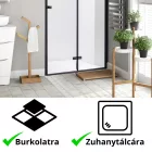 Stuxi Verona Black 80 cm széles csukló zuhanyajtó, 6 mm vízlepergető üveggel, fekete profillal