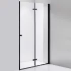 Stuxi Verona Black 80 cm széles csukló zuhanyajtó, 6 mm vízlepergető üveggel, fekete profillal