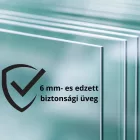 Stuxi Bari Big 180 cm széles aszimmetrikus kétszárnyú nyíló zuhanyajtó (80+100 cm), 6 mm vízlepergető üveggel, króm profillal, 195 cm magas