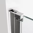 Stuxi Bari Fix 140 cm (70+70) széles nyíló zuhanyajtó fix fallal, 6 mm vízlepergető üveggel, króm profillal, 195 cm magas